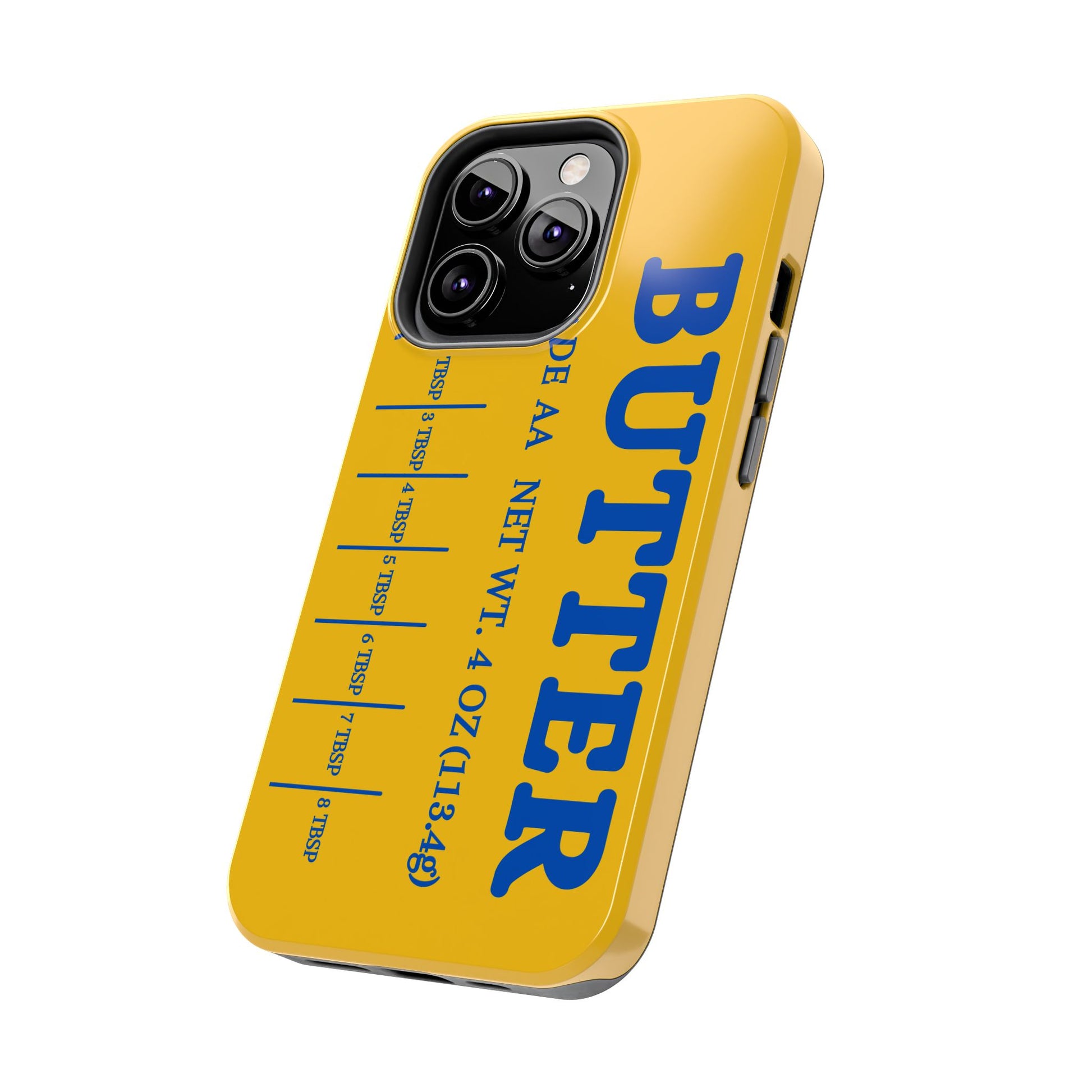 Butter Yellow Tough Phone Cases, Funny iPhone 16 Cover, Protective Case Gift for Techies, Yellow Phone Accessories, Unique Gift for Phone