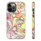 Yellow and Pink Swirl Marbled Italian Phone Case - Dual Layer - Matte or Glossy