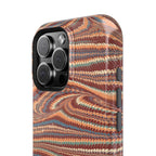 Neutrals Burgundy, Beige, Rust Hues Italian Vintage Marble Design Phone Case for Apple + Samsung