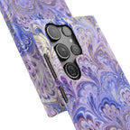Marbled Feather Lavender + Purple Swirl - Single Layer Slim Phone Case