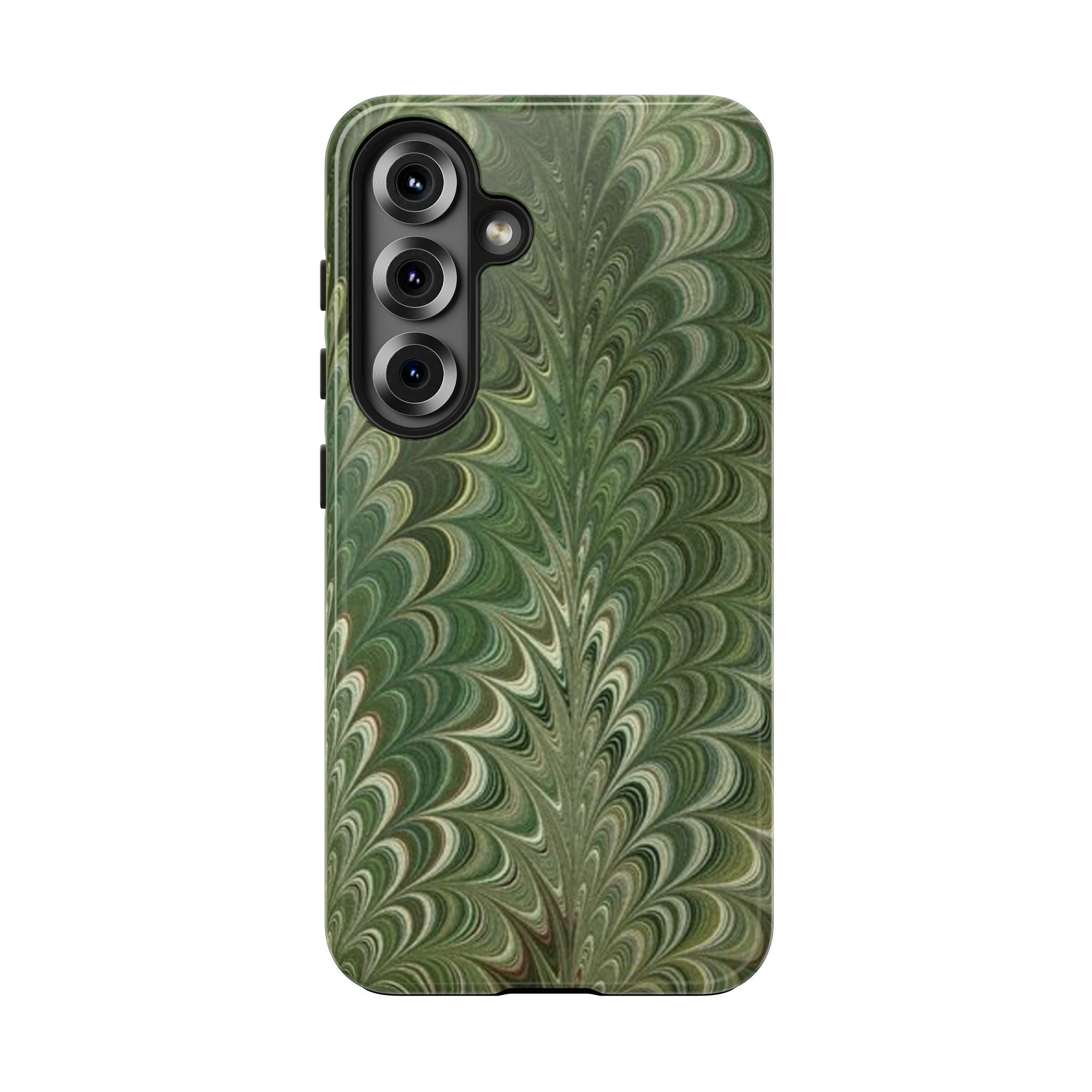 Deep Green Marble Italian Tough Phone Case — Durable Marbled Phone Case