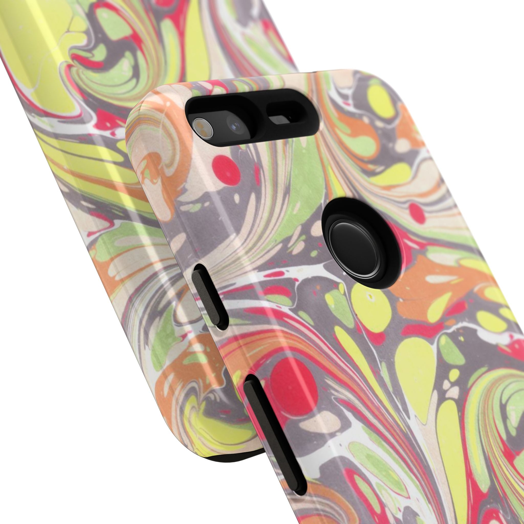 Yellow and Pink Swirl Marbled Italian Phone Case - Dual Layer - Matte or Glossy