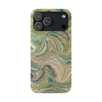 Italian Marbled Green Swirl - Single Layer Slim Phone Case