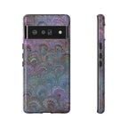 Lavender Marbled Peacock Durable Phone Case - Matte or Glossy