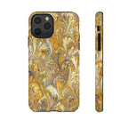 Golden Yellow Marbled Italian Phone Case - Dual Layer - Matte or Glossy