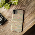 Beige Swirl Marbled Feather Phone Case