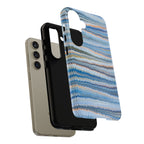 Blue Marbled Phone Cases iPhone 16 + Samsung + Apple + Google - all models, Vintage Marbled Design - Tough Cases