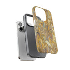 Golden Yellow Marbled Italian Phone Case - Dual Layer - Matte or Glossy