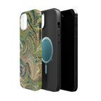 Green Pastel Italian Marble Design Magnetic MAG SAFE High Impact iPhone Cases