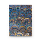 Italian Marbled Journal, Beige Blue Diary Notebook, Stationery Gift for Writers, Travelers, Students, Hardcover Matte Paper, Elegant Writing