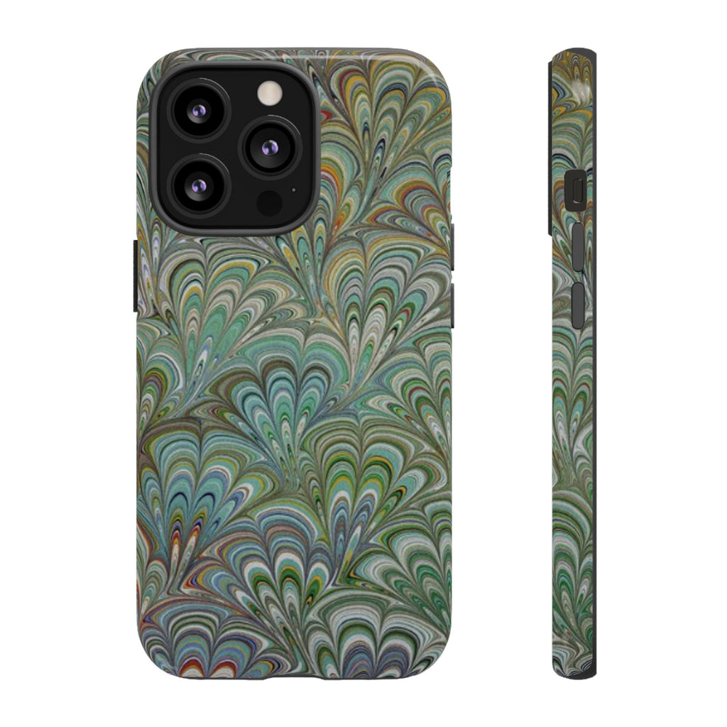 Green Peacock Marbled Phone Case — "Tough Cases" Ultra-Tough Protective Cover