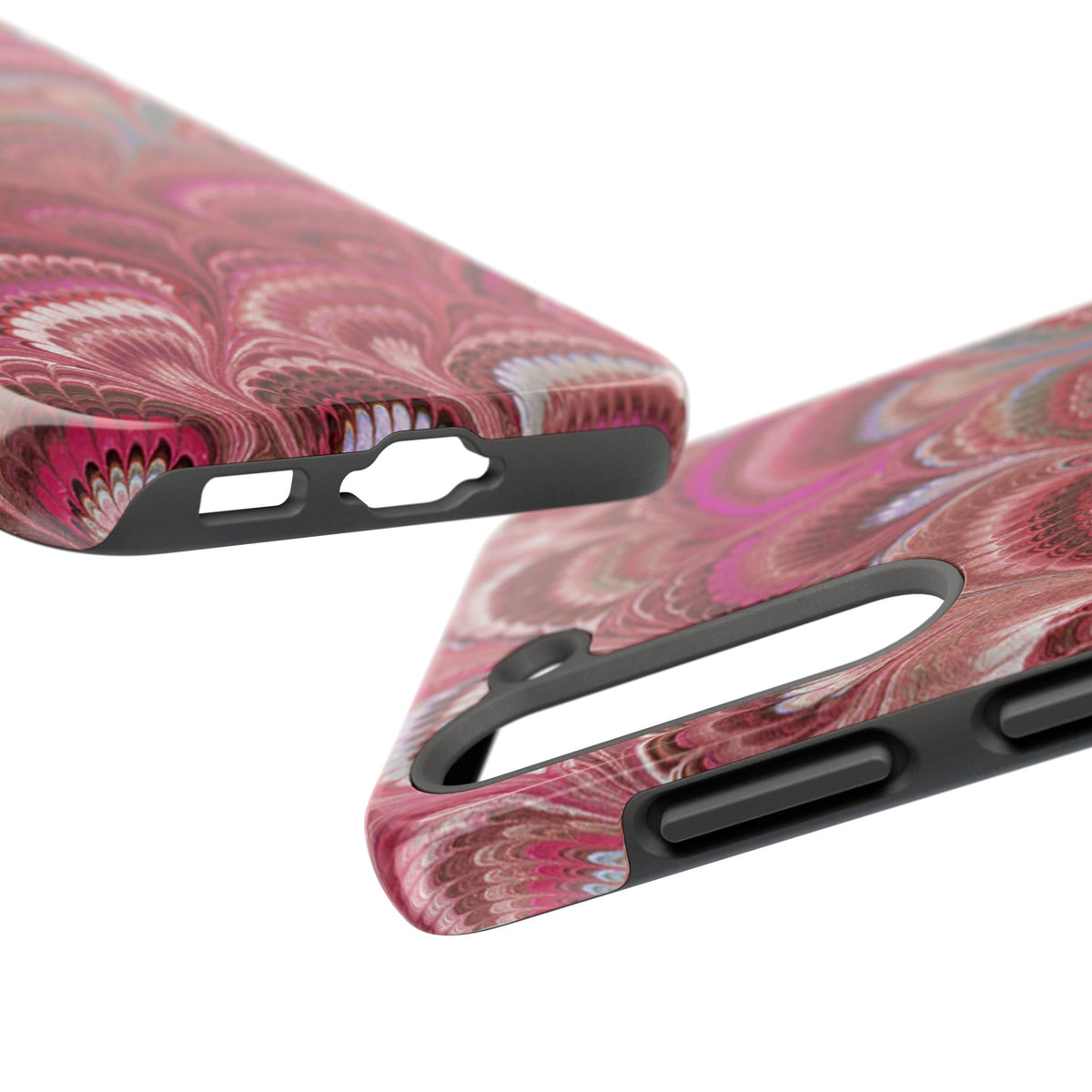 Pretty in Pink - Peacock Marble Italian Tough Phone Case — Durable Marbled Phone Case