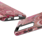 Pink Peacock Marble Italian Tough Phone Case — Durable Marbled Phone Case