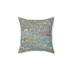 ITALIAN MARBLE Green and Blue Square Pillow includes Pillow, Hidden Zipper