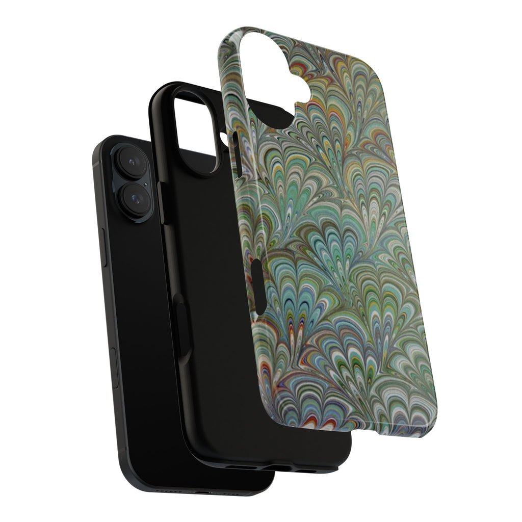 Green Peacock Marbled Phone Case — "Tough Cases" Ultra-Tough Protective Cover