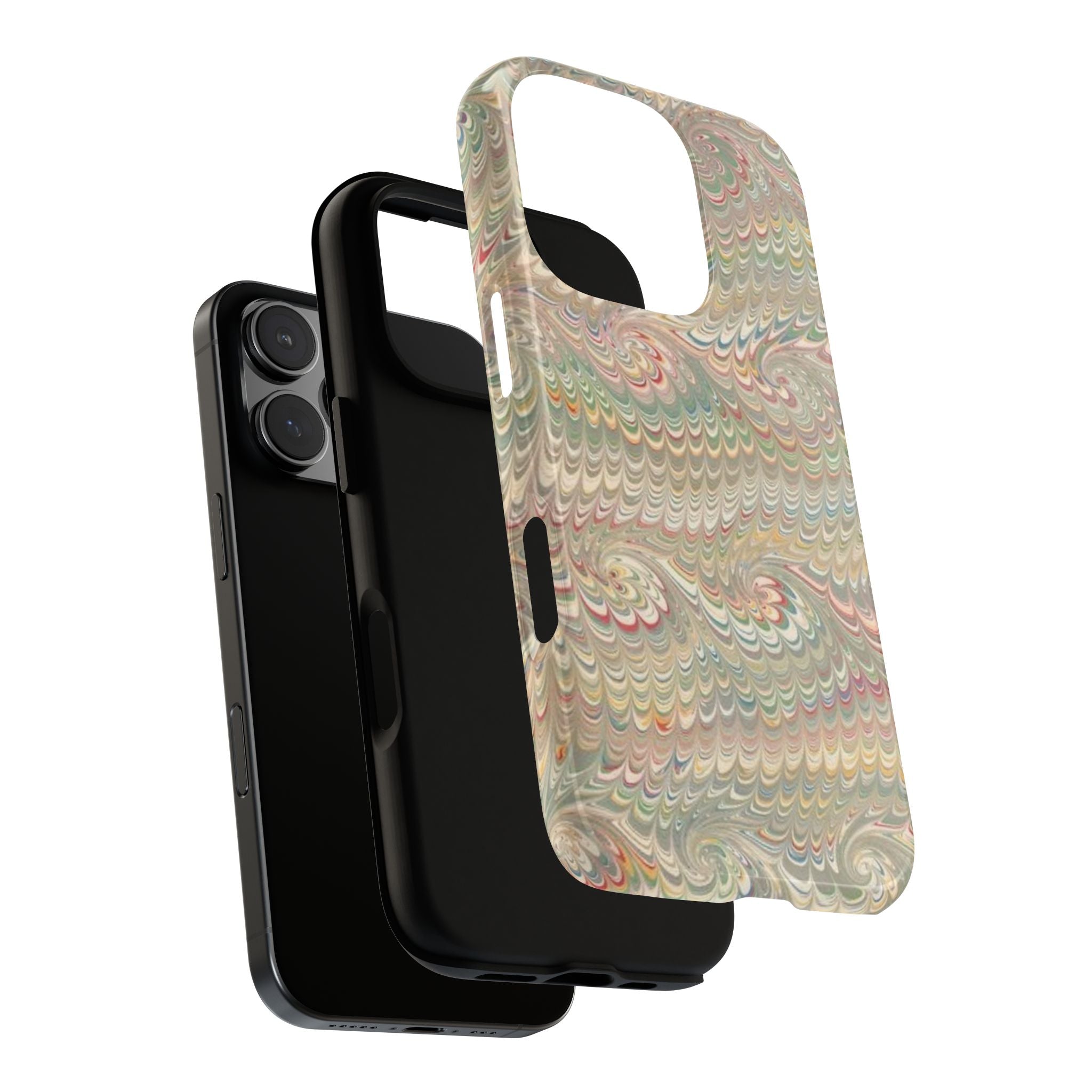 Beige Swirl Vintage Italian Marble Design iPhone + Samsung - Dual Layer Tough Cases