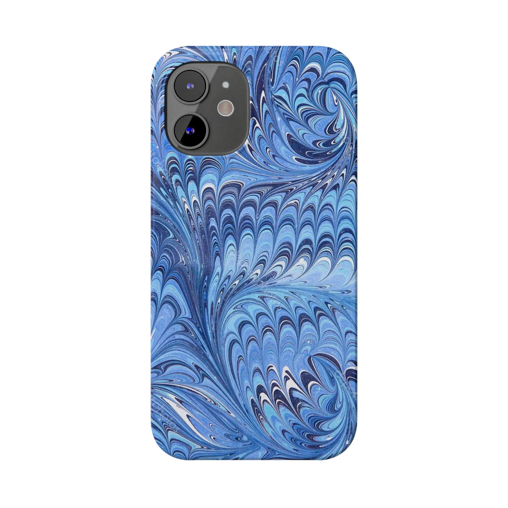 Blue Italian Marbled Design, Green and Blue Pallet, Slim Phone Case