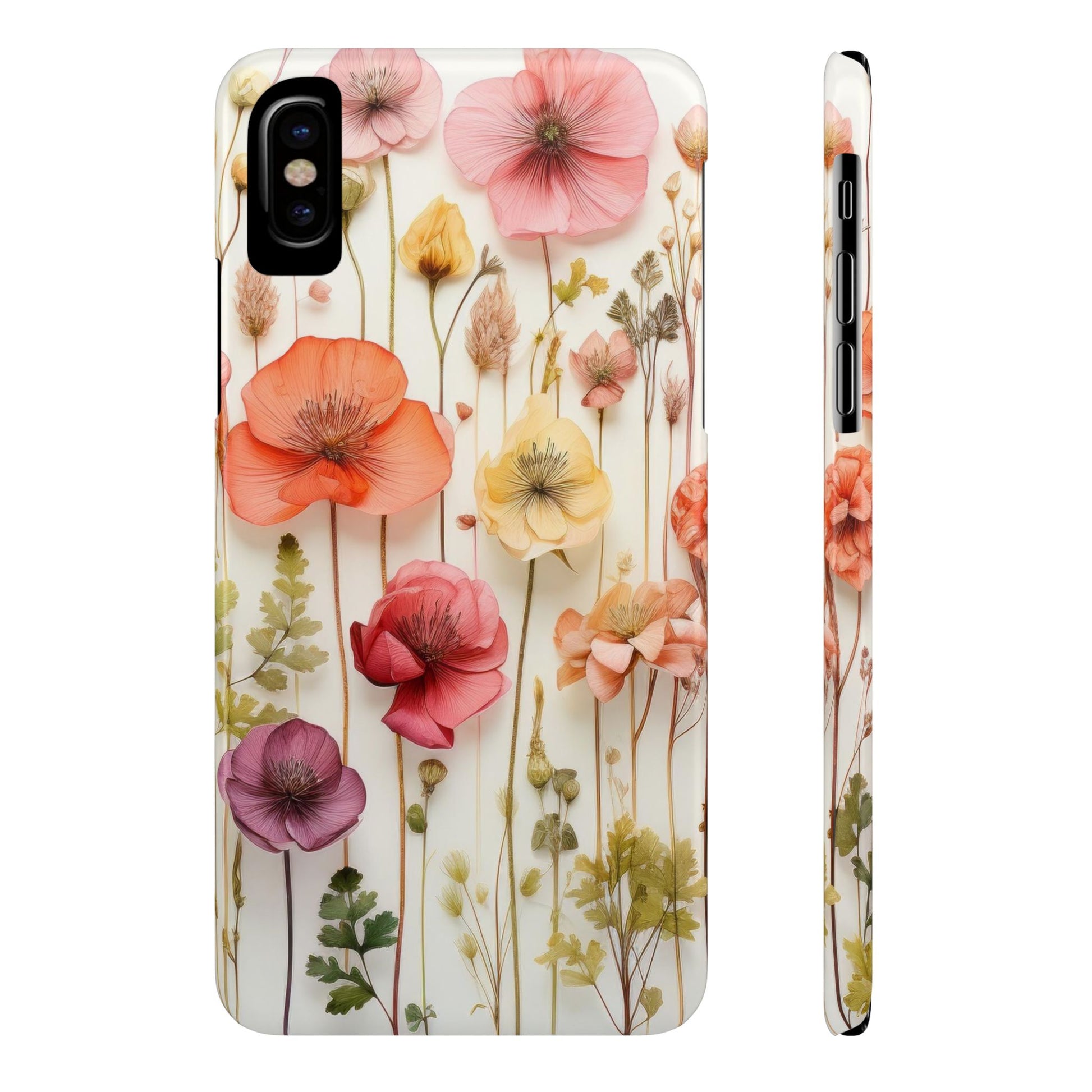 Floral, Pressed Flowers, Pink, Pastels, iPhone 16 and Other Sizes Phone Case, Mag Safe