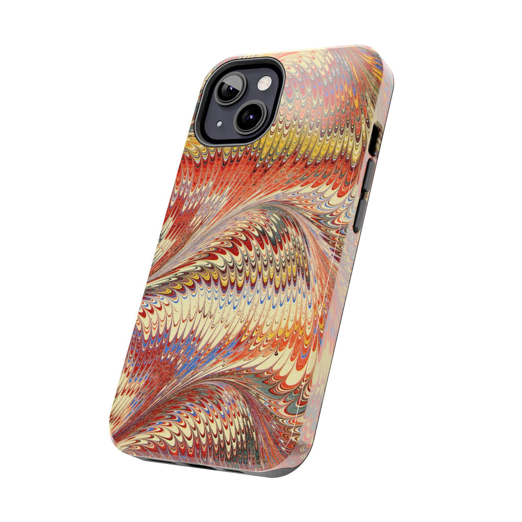 Marbled Swirl Tough Phone Case - Red Rust Orange Fall Colors, Heavy Duty Case. Alternative: Protective Phone Cover, Durable Smartphone Case,
