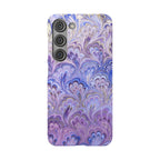 Marbled Feather Lavender + Purple Swirl - Single Layer Slim Phone Case