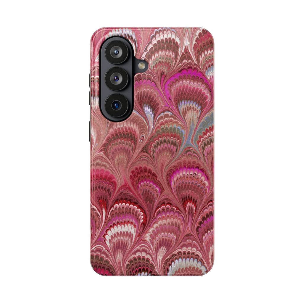 Pretty in Pink - Peacock Marble Italian Tough Phone Case — Durable Marbled Phone Case