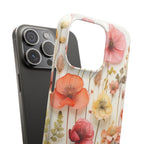 Pink Floral Pressed Flowers - Slim Case