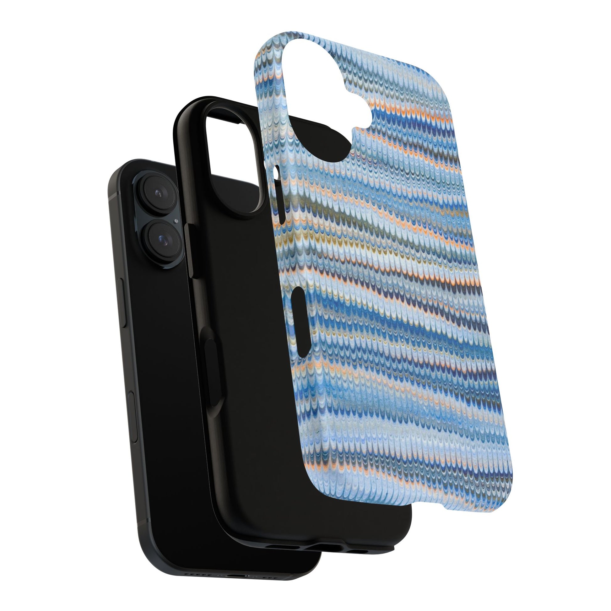 Blue Marbled Phone Cases iPhone 16 + Samsung + Apple + Google - all models, Vintage Marbled Design - Tough Cases