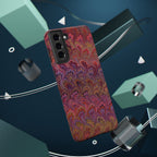 Red, Burgundy, Lavender Italian Peacock Feather Design Phone Case