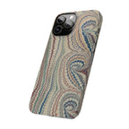 Italian Vintage Marbled Paper Design on iPhone Cases, Artistic Protection for Your Device in Elegant Beige, Blue, Burgundy