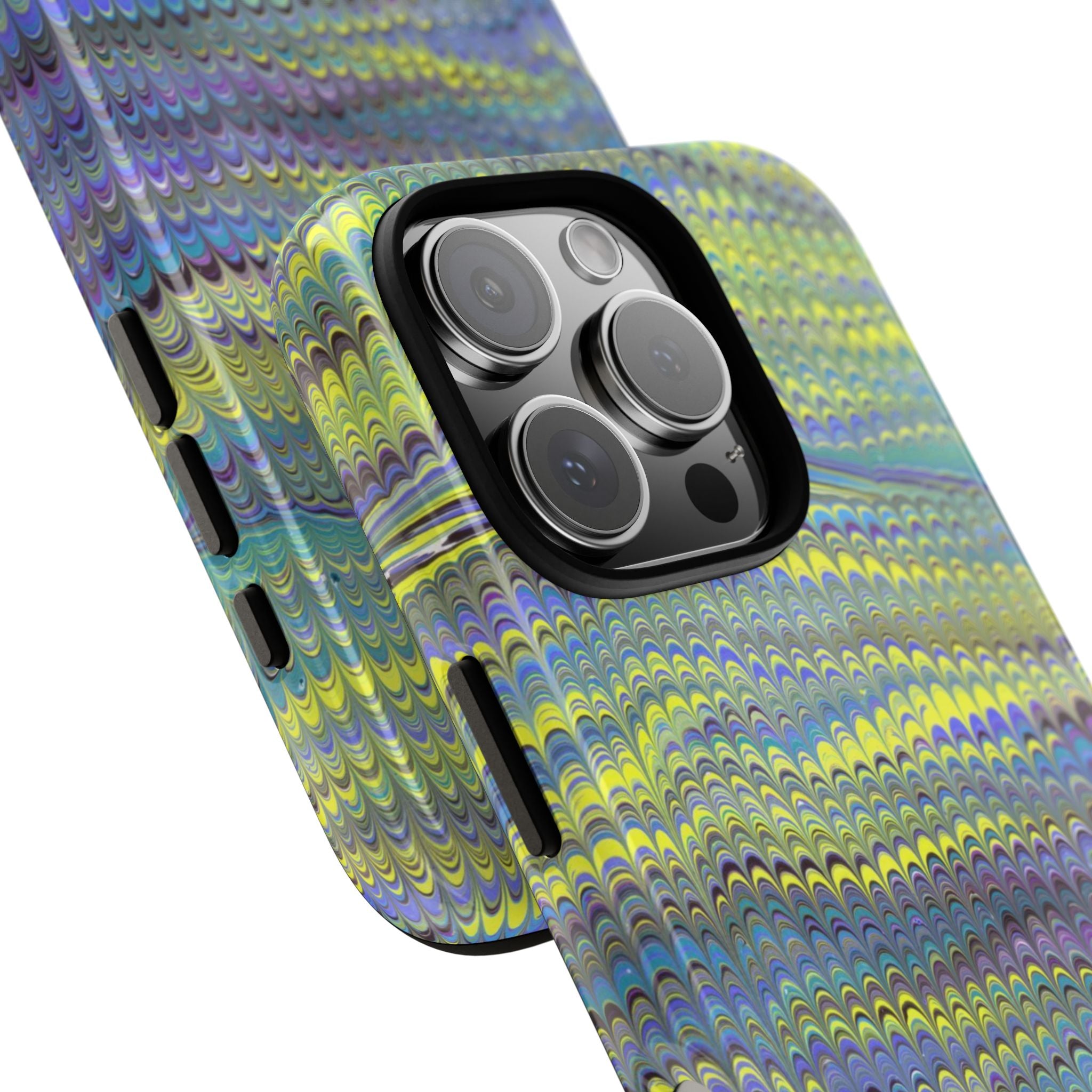 Lime Green + Lavender Florentine Marble Design - Dual Layer - Matte or Glossy