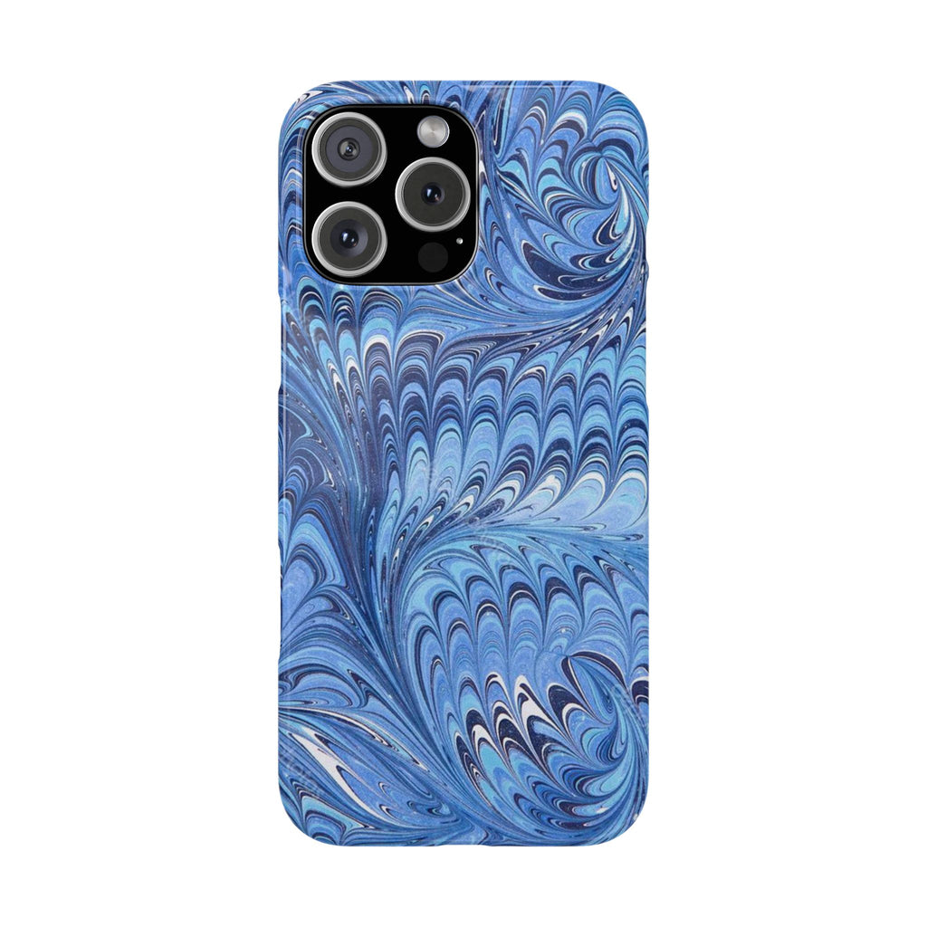 Blue Italian Marbled Design, Green and Blue Pallet, Slim Phone Case