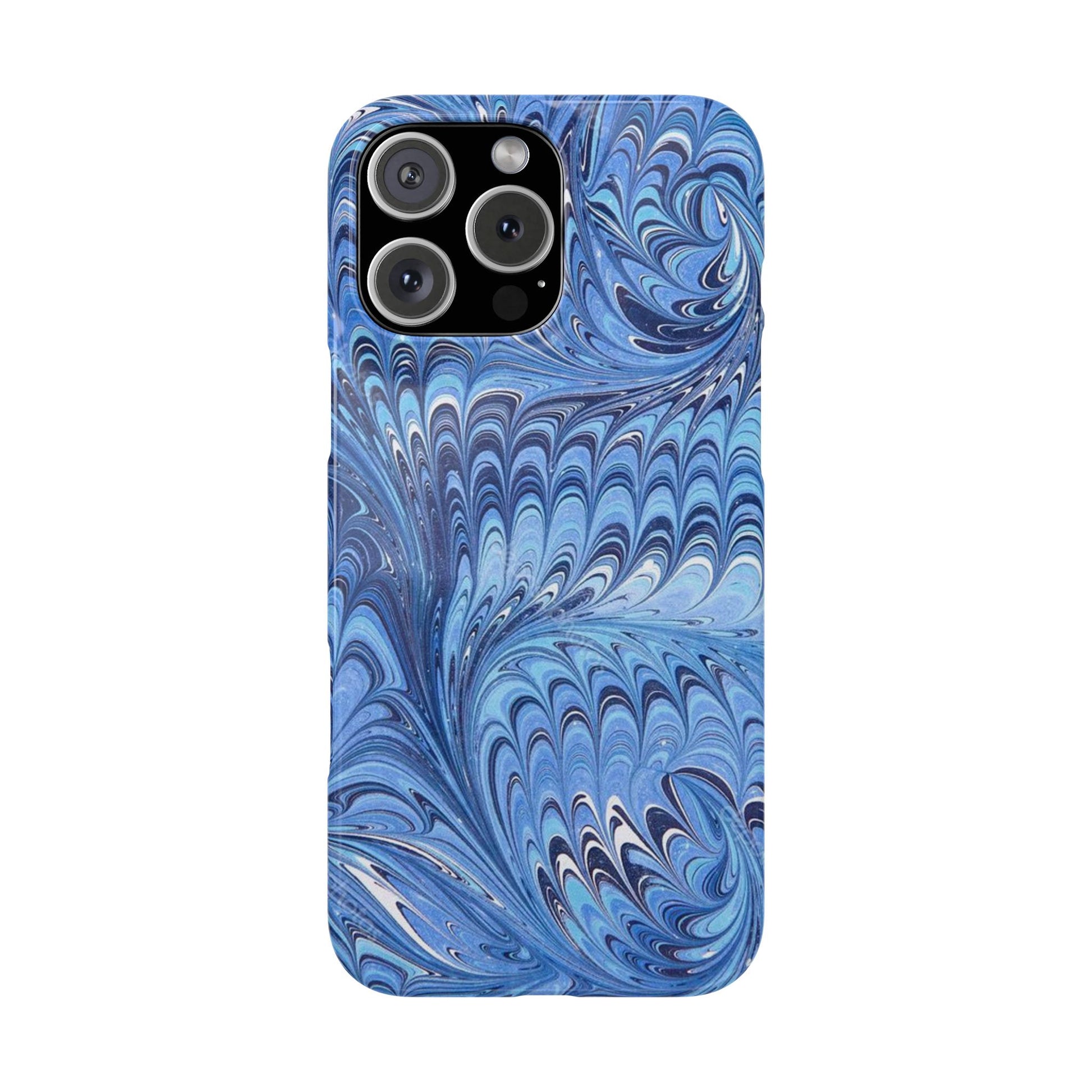 Blue Italian Marbled Design, Green and Blue Pallet, Slim Phone Case