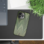 Green Marbled Slim Phone Case — Botanical Swirl Pattern Slim Case