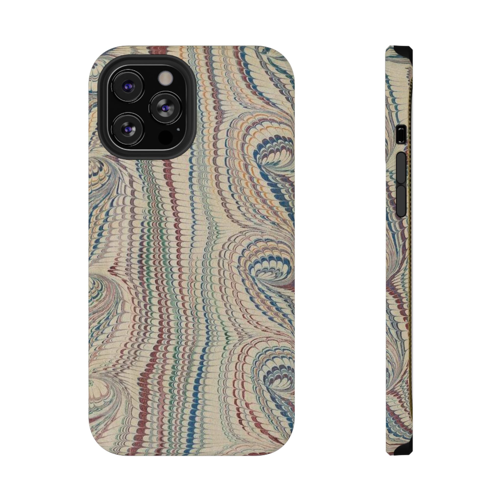 Italian Beige & Blue Marble Phone Case — Impact-Resistant Durable Case for Apple & Samsung