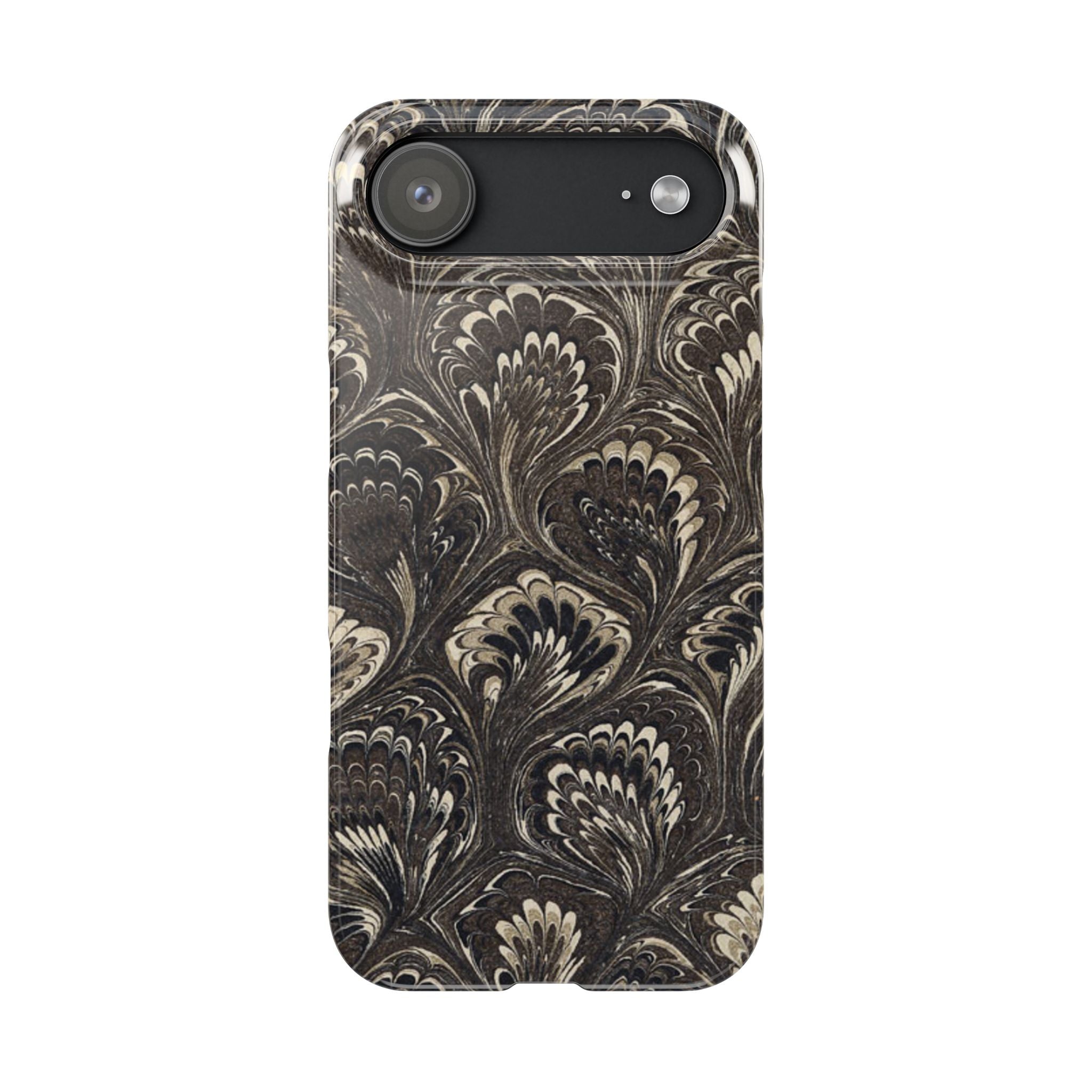 Black Italian Marble Design Slim iPhone 17 + all models Phone Cases