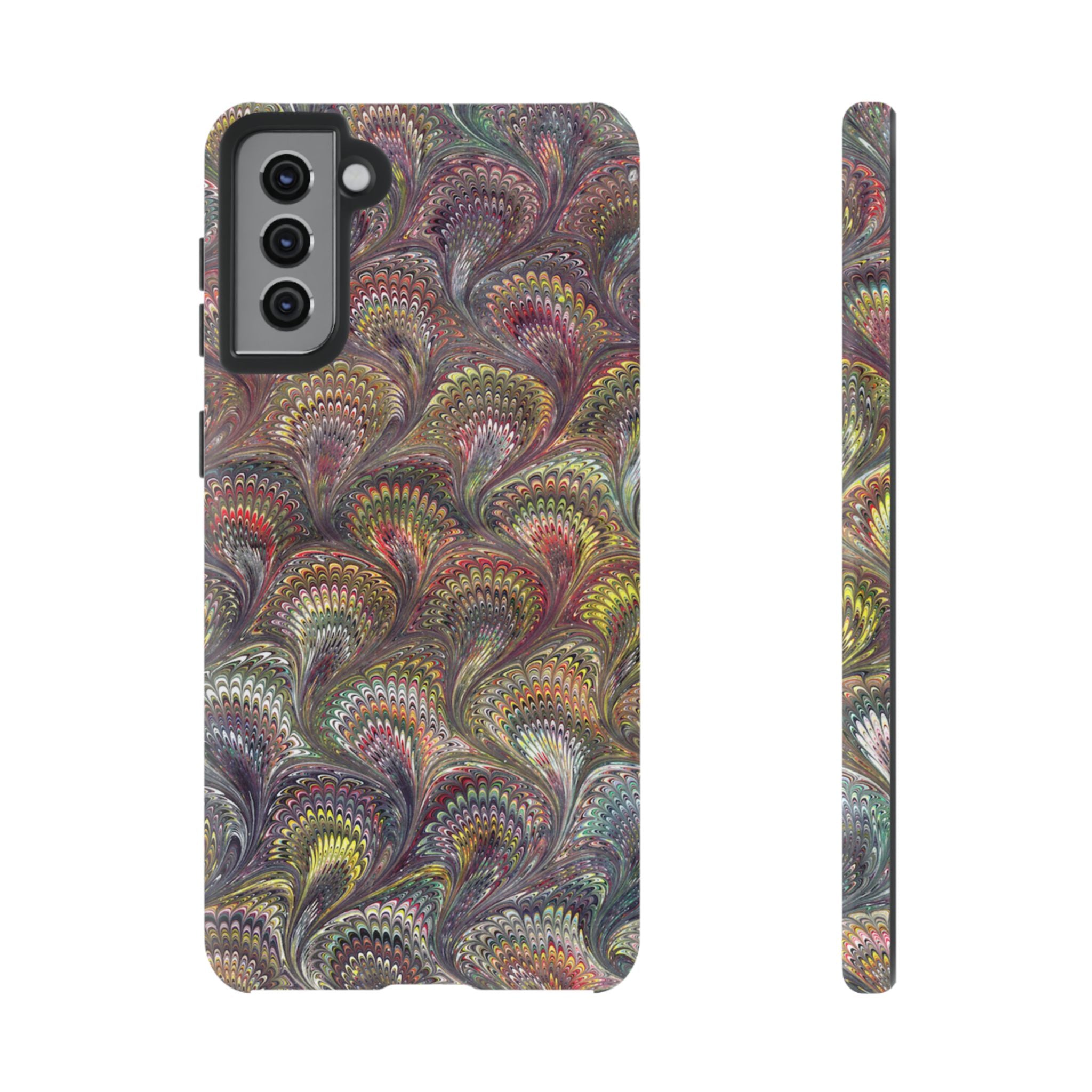 Vintage Marbled Tough Phone Case, Multi-Color Dual Case