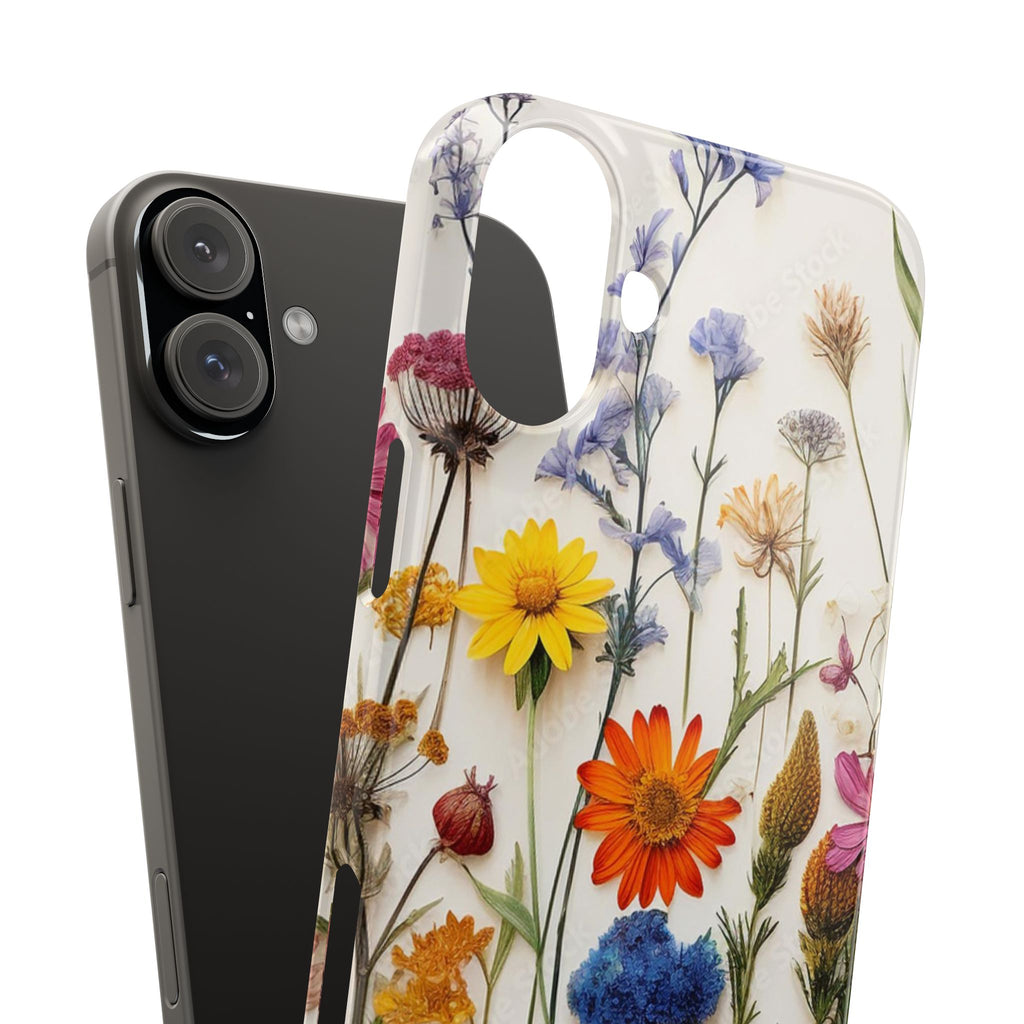 Floral Phone Cases, Slim Protective Cover, Pressed Flowers Design, iPhone 17 Case, Botanical Phone Accessories, Floral Theme Phone Case