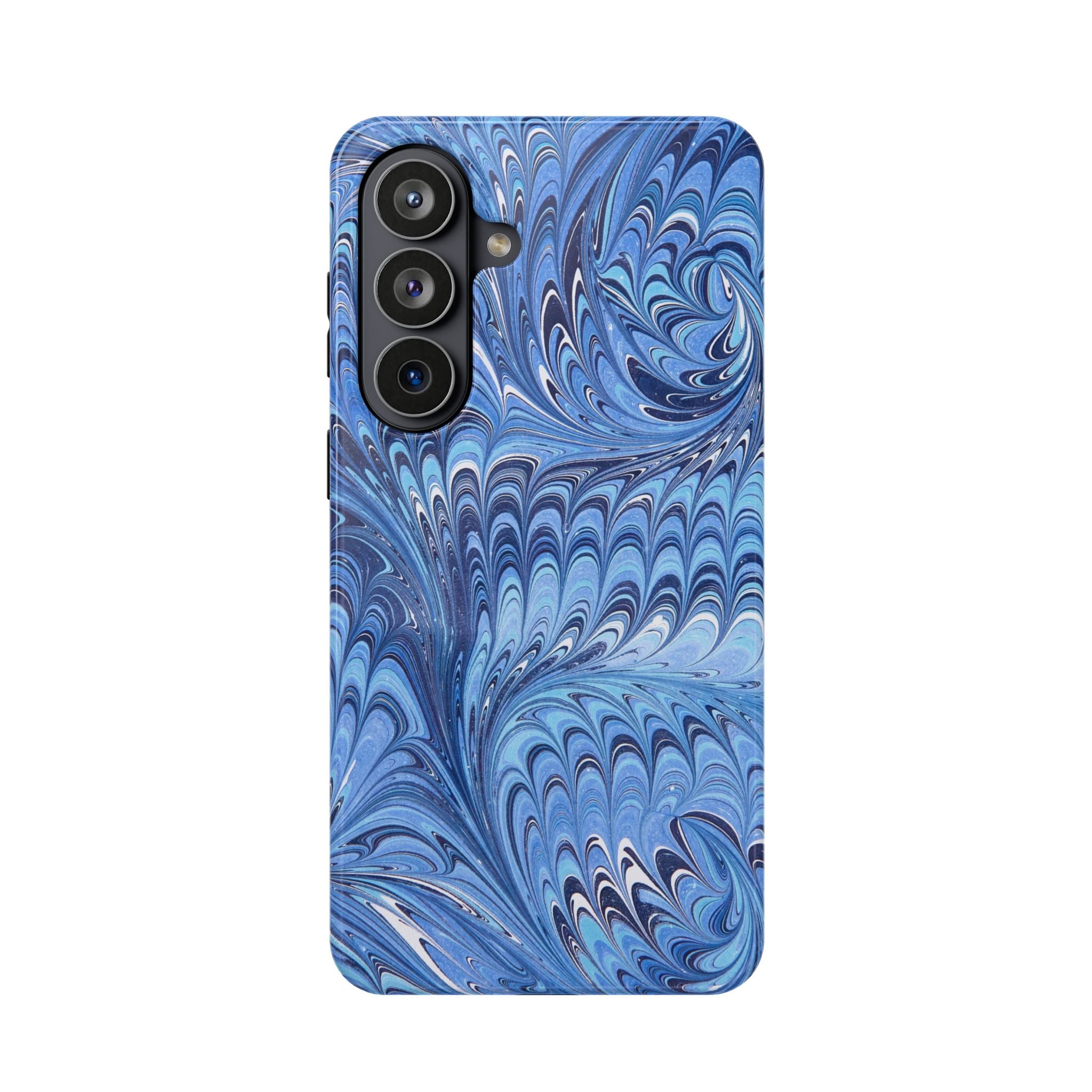 Blue Marbled Swirl Phone Case - Dual Layer Case