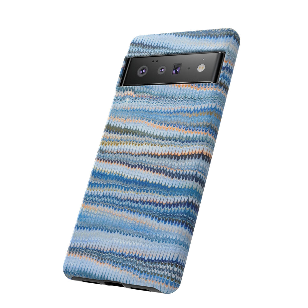 Blue Marbled Phone Cases iPhone 16 + Samsung + Apple + Google - all models, Vintage Marbled Design - Tough Cases