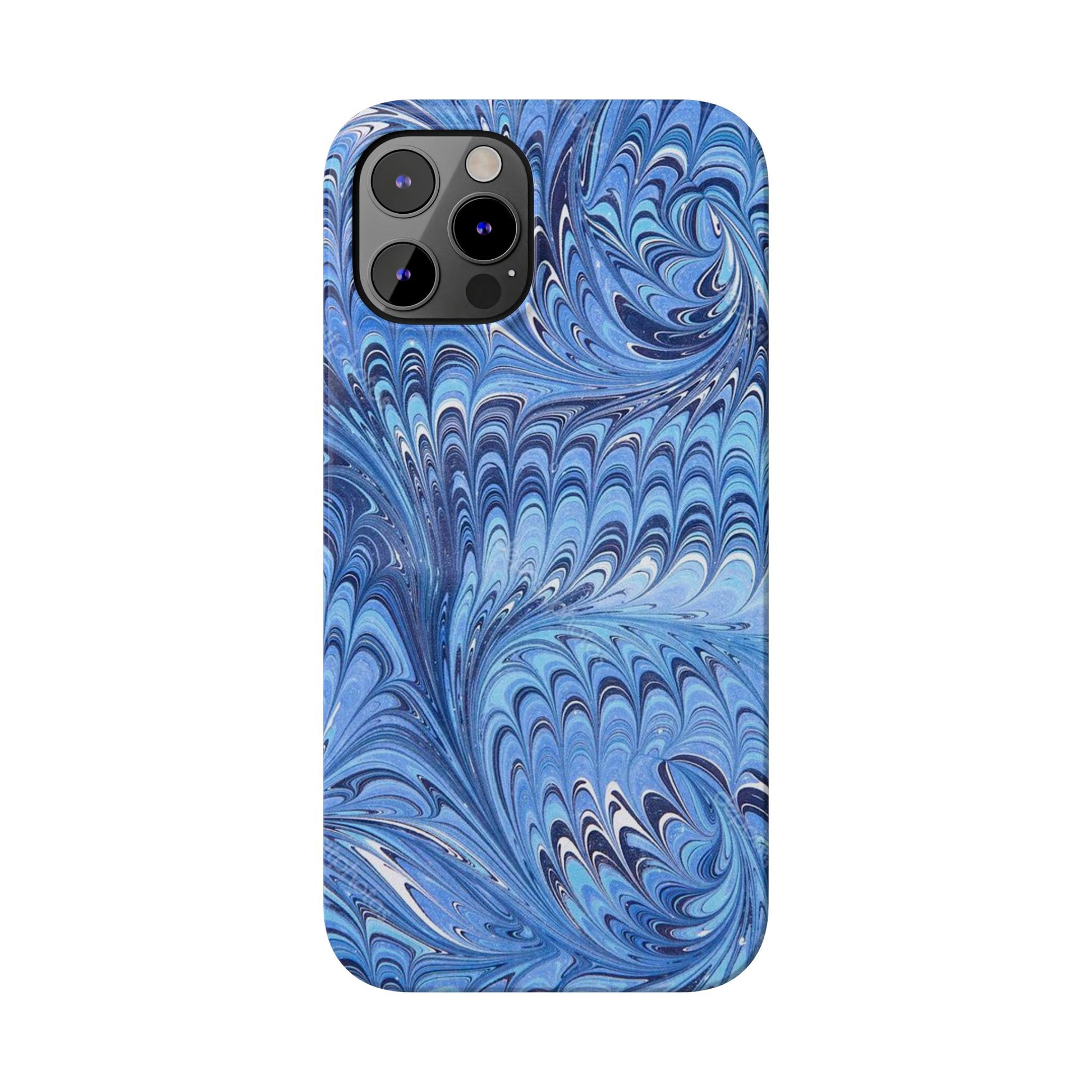 Blue Italian Marbled Design, Green and Blue Pallet, Slim Phone Case