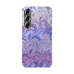 Marbled Feather Lavender + Purple Swirl - Single Layer Slim Phone Case
