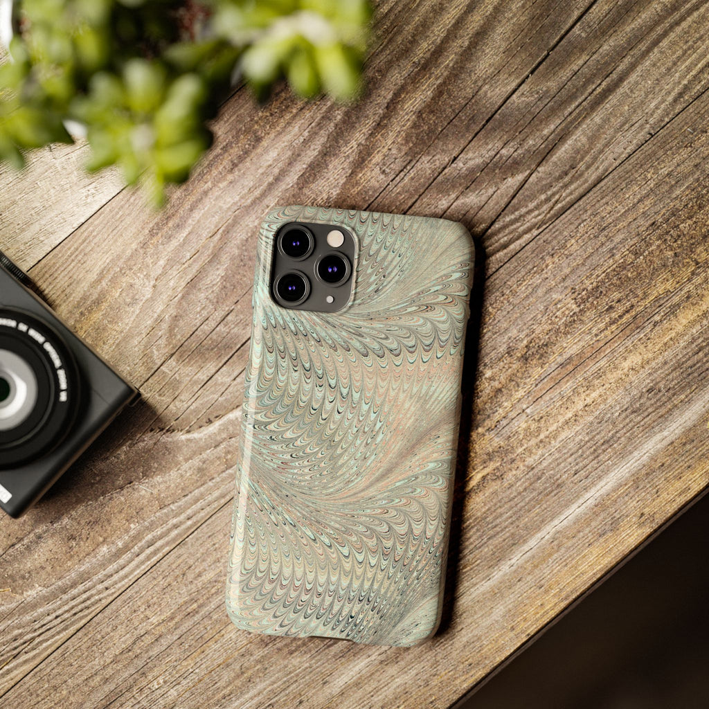 Mint + Green Italian Marbled Phone Case, Mag Safe