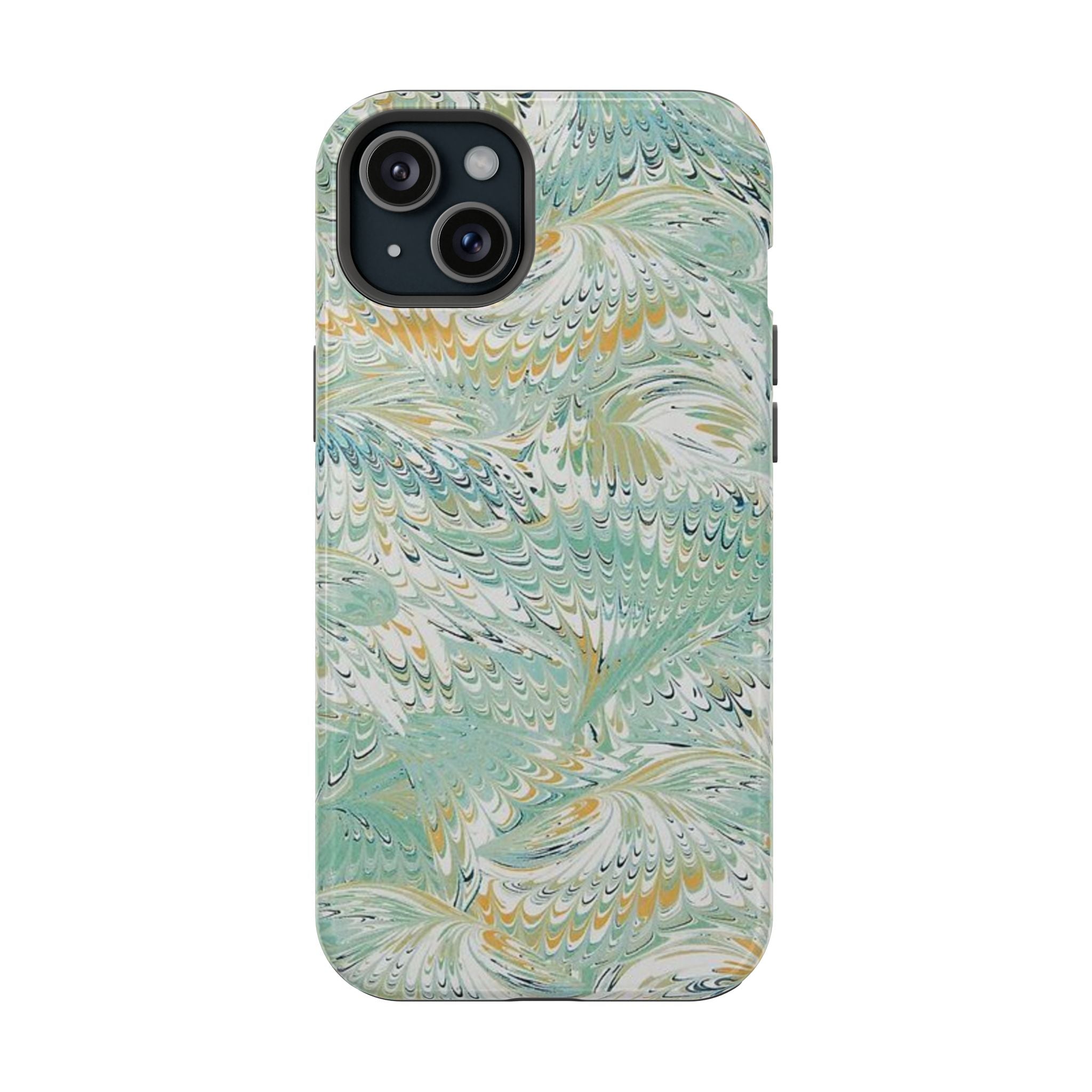 Mint Green Marbled Swirl Phone Case - Dual Layer