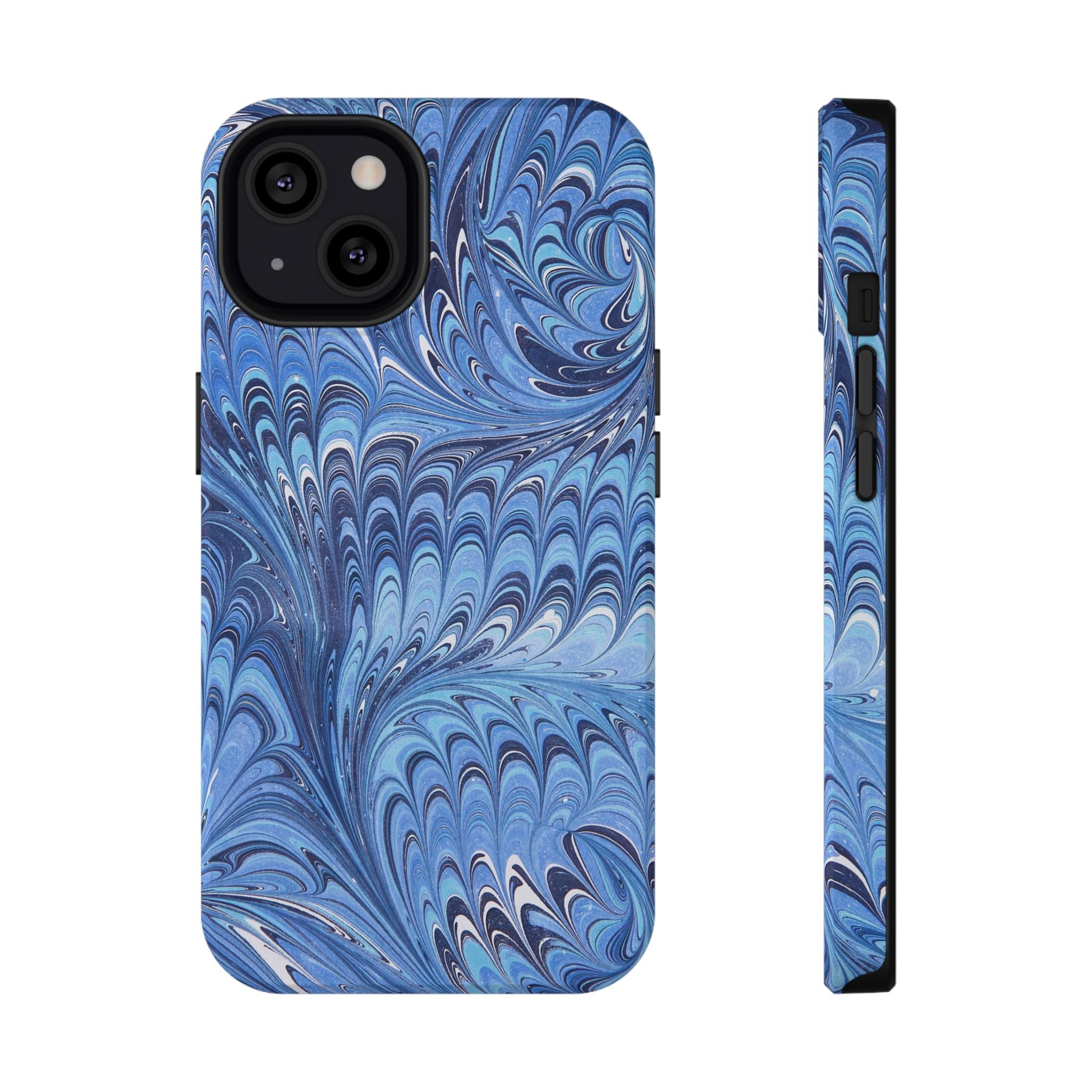 Blue Marbled Swirl Phone Case - Dual Layer Case