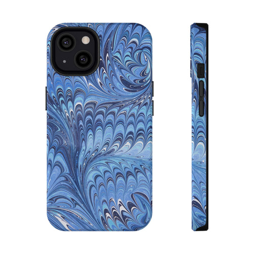 Blue Marbled Swirl Phone Case - Dual Layer Case