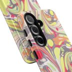 Yellow and Pink Swirl Marbled Italian Phone Case - Dual Layer - Matte or Glossy