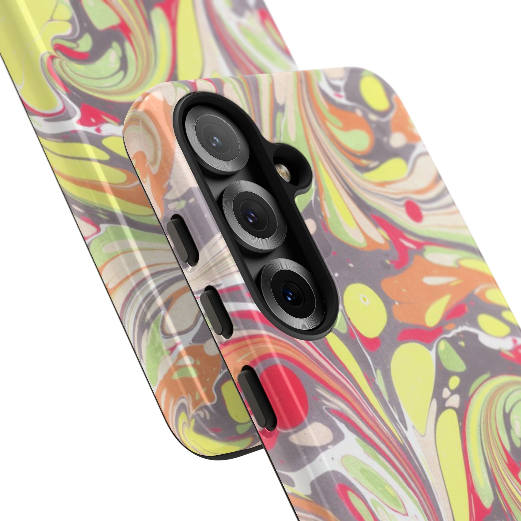 Yellow and Pink Swirl Marbled Italian Phone Case - Dual Layer - Matte or Glossy