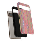 Pink Pastels Feather Marbled Vintage Design iPhone 16 + Samsung + Apple + Google - all models