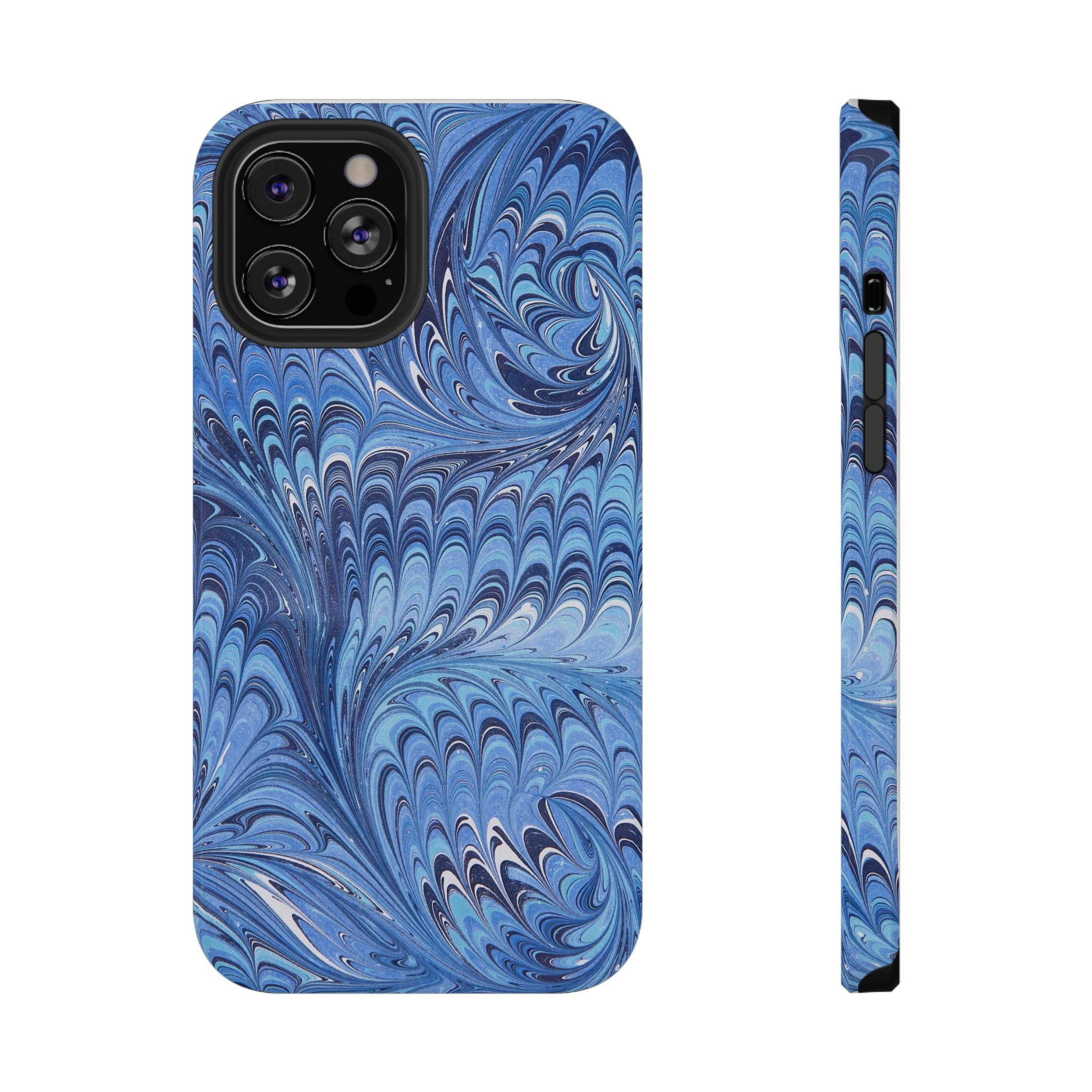 Blue Marbled Swirl Phone Case - Dual Layer Case