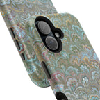 Green, Blue, + White Marbled Peacock - Dual Layer MAG SAFE Phone Case